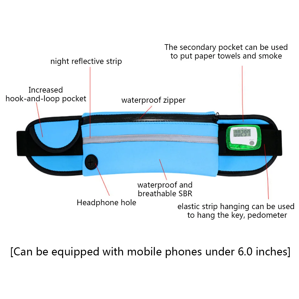 Портативная поясная сумка для бега на открытом воздухе с карманами на ремне, водонепроницаемые поясные сумки, сумки на ремне для женщин, мужчин, пеших прогулок, велоспорта, альпинизма
