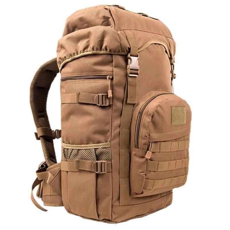 60 литров сумки сумка многоцелевой дорожный Рюкзак Большой 3D Военный 1" ноутбук нейлоновая сумка для отдыха высокого качества износостойкая сумка двойного назначения - Цвет: Wolf brown