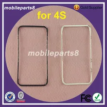 100 шт. Черный/Белый Передняя рамка с жидкий клей для iphone 4S ЖК-дисплей Средний Рамки Корпус Запчасти Chrome Экран держатель