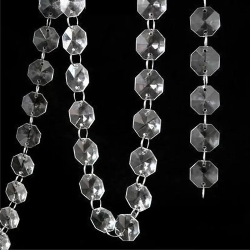 33FT 10m Crystal Bead Acrylic Garland Chandelier Hanging Wedding Supplie Curtain 