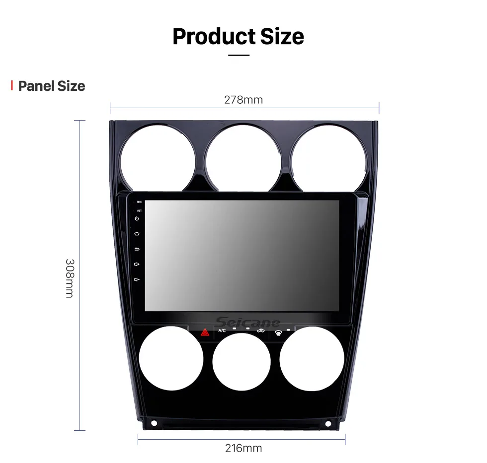 Clearance Seicane Car GPS 9" HD 2Din Android 8.1 Stereo Player for Old Mazda 6 2004-2015 Support OBD2 Carplay DVR Steering Wheel Control 14