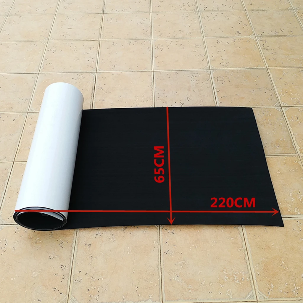 Self Adhesive EVA Boat Yacht Marine Flooring Faux Imitation Teak Decking Sheet Pad 220x65cm 6mm Foam Swimming Pool Floor Mat