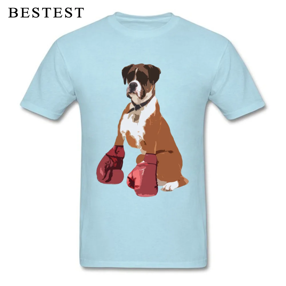 Boxer Dog 16330 100% Cotton T-Shirt for Men Short Sleeve Comics Tees Cute Summer Crew Neck Tee Shirts Funny Wholesale Boxer Dog 16330 light