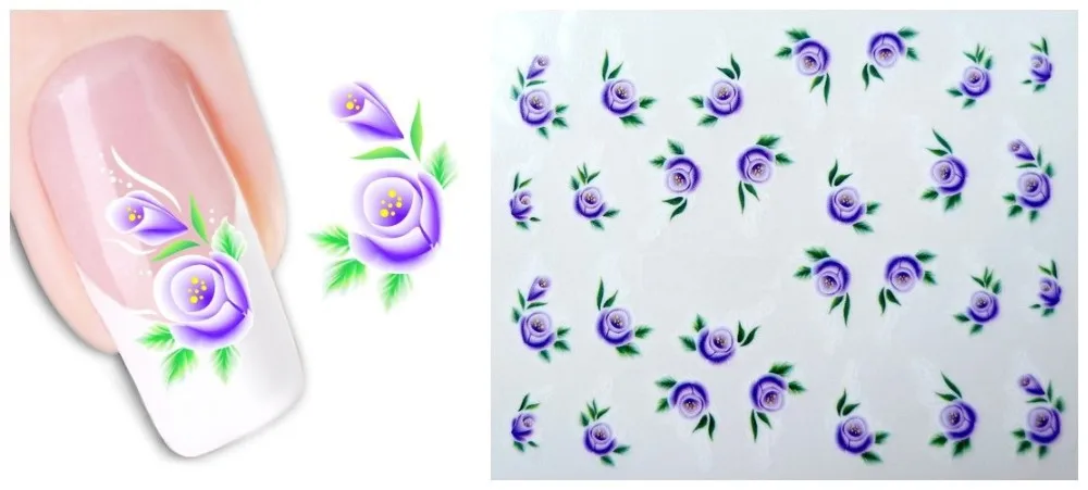 50 листов/наборы стикер для дизайна ногтей смешанный дизайн цветок переводные наклейки для воды Обертывания лак Декор Маникюр инструменты для макияжа TRXF1001-1050