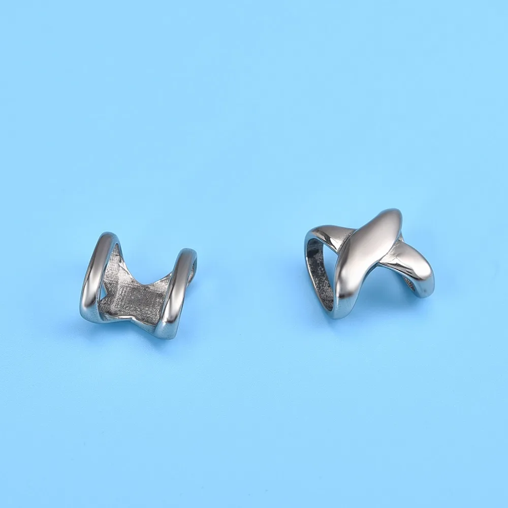 Stainless Steel Slider Beads X Shape Original Color (5)