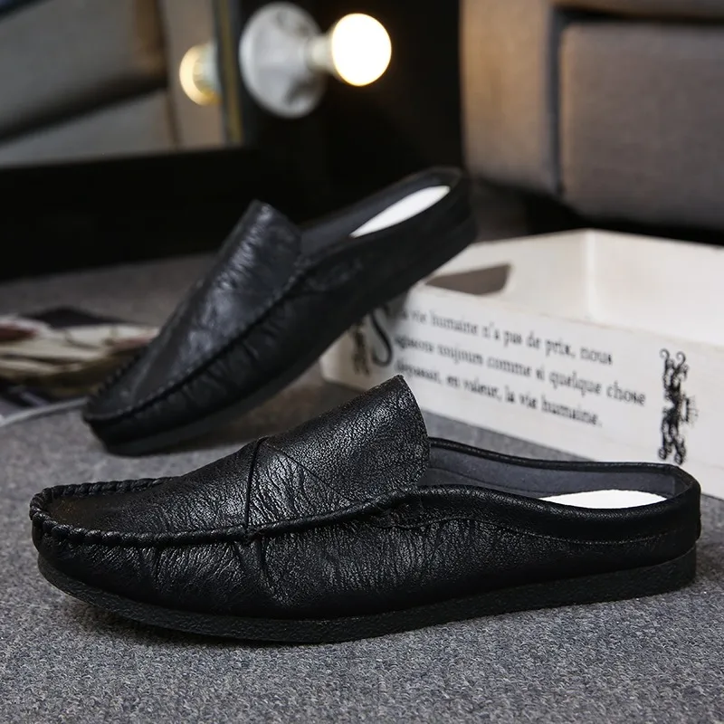 Summer Casual Men Shoes 2019 Fashion Casual Peas Shoes Light Sneaker Leather Men Shoes Flats Loafers Breathable Man HC-076