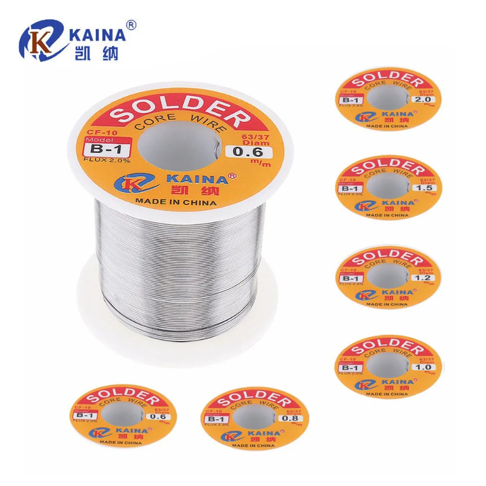 

KAINA 0.6/0.8/1.0/1.2/1.5/2.0mm 350g 63/67 FLUX 2.0% Tin Lead Tin Wire Melt Rosin Core Solder Soldering Wire Roll