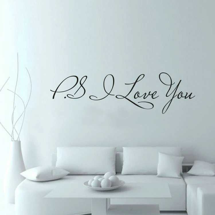 58*15cm PS I Love You Wall Art Decal Home Decor Famous u0026 Inspirational Quotes