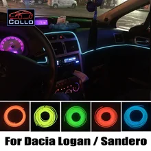 9 м EL провод для Dacia Logan/Sandero 1 2/Stepway/гибкий неоновый холодный светильник/Автомобильный Центральный контрольный стол Декоративная полоса
