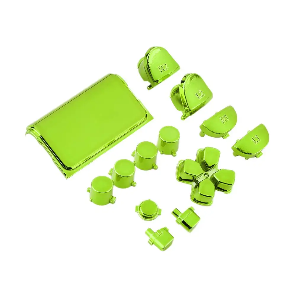 

Full Chrome Button Replacement Mod Game Kit for Playstation 4 PS4 Controller Joystick Video Game Playstation Green Color