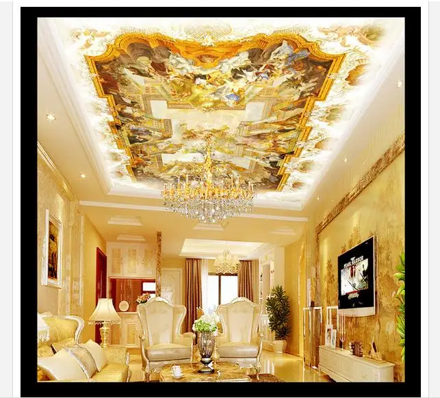Custom photo wallpapers 3d ceiling mural wallpaper European Royal Eden hand-painted oil painting zenith wall paper | Обустройство
