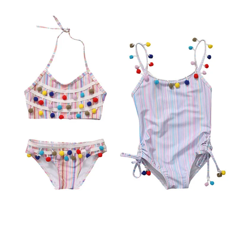 

Cute Summer Striped Kids Girls One Piece Bodysuit Swimsuit Bikini Set Swimwear Beachwear Bathing Suit Baby Girl Summer Clothes