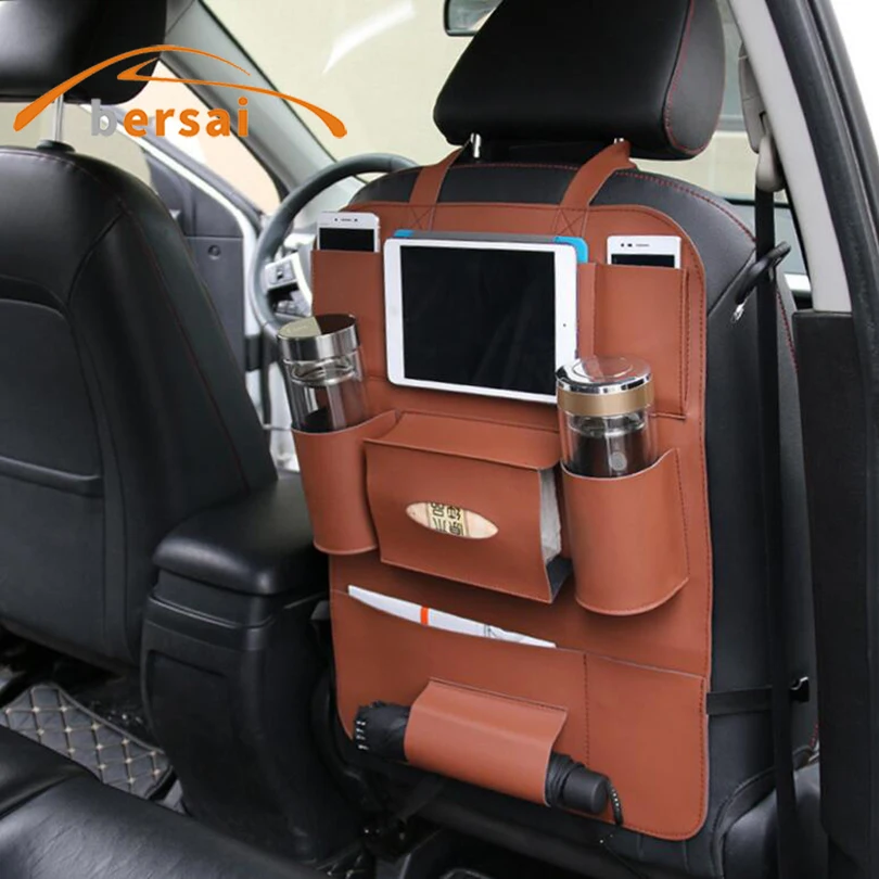 

leather storage bag car seat seat bag seat bag pu chair backpack car interior decoration supplies For Audi BmW VW etc. 98% Cars