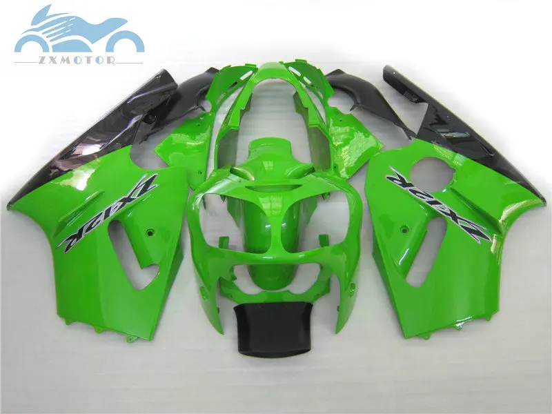 Комплект обтекателей из АБС-пластика для Kawasaki черные и зеленые Обтекатели 2000 2001 ZX