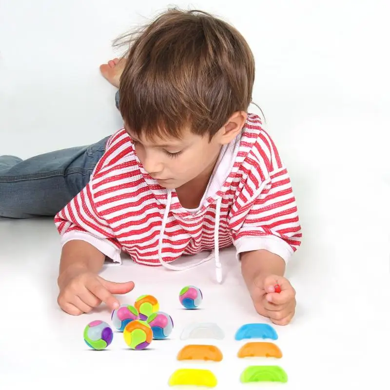 Мини DIY 6 пластиковых разноцветных лепестков собранная игрушка-вкладыш головоломка игрушки забавные яйца подарки Творческие Дети
