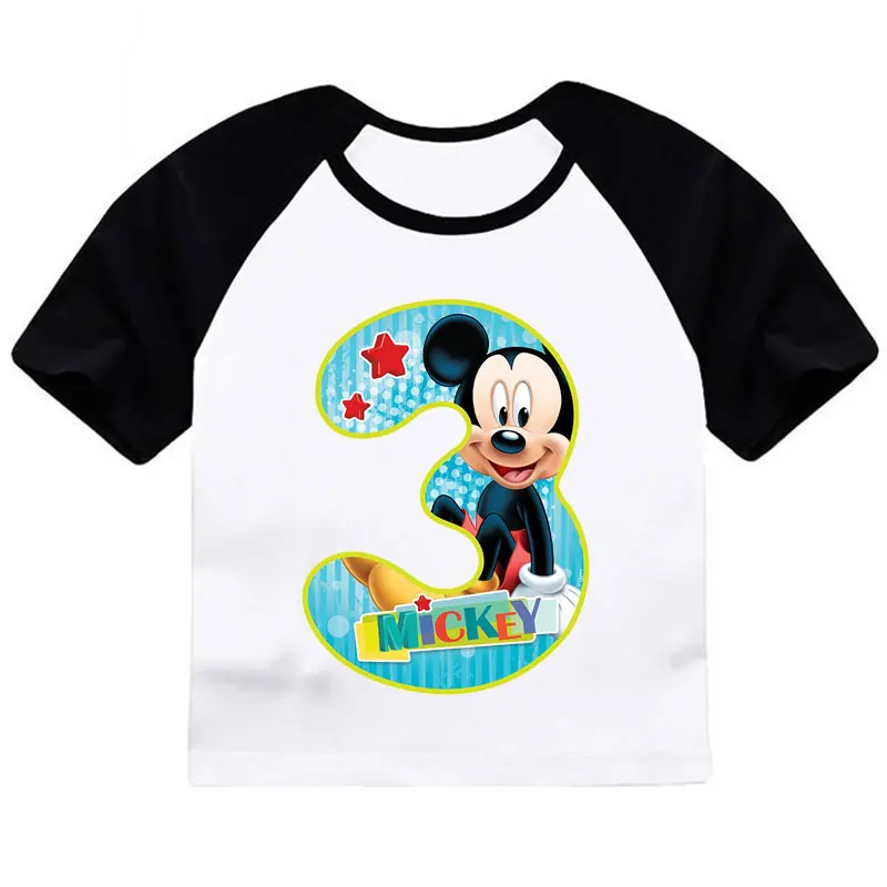 ZSIIBO Birthday T-shirt Boy Girl Letter Cartoon Mouse Print Summer short sleeve O-neck Tees Children clothing Kids tops CX6L102 - Цвет: Cjian3