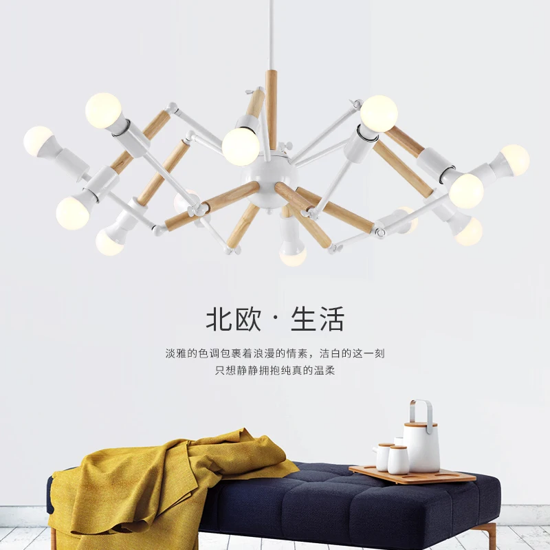 

Nordic chandelier individuality living room lamp bedroom restaurant modern style minimalist hall atmosphere spider lamp