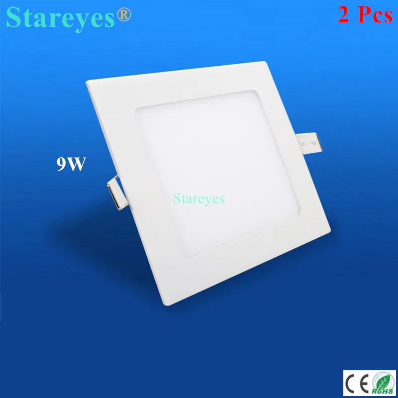 

Free shipping 2 pcs Square LED Panel Lights 9W AC 85-265V 145mm 810 lm SMD 2835 lamp bulb led ceiling lighting warm / cool white