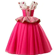 FINDPITAYA/платье Авроры для девочек; Детский костюм принцессы Спящей красавицы с расклешенными рукавами; Рождественская детская одежда для костюмированной вечеринки; нарядное платье