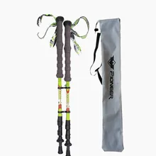 Сверхлегкий авиации углеродного волокна трости быстрой фиксации/3-х секционный трекинговые палки телескопические палки Alpenstocks с сумкой