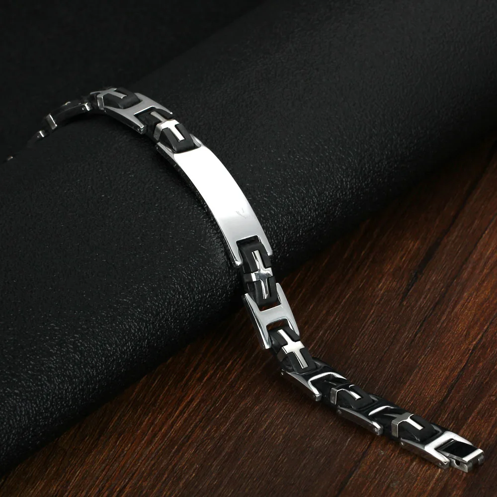 Мужской браслет из нержавеющей стали в стиле панк длина 220 мм|black men bracelet|stainless steel