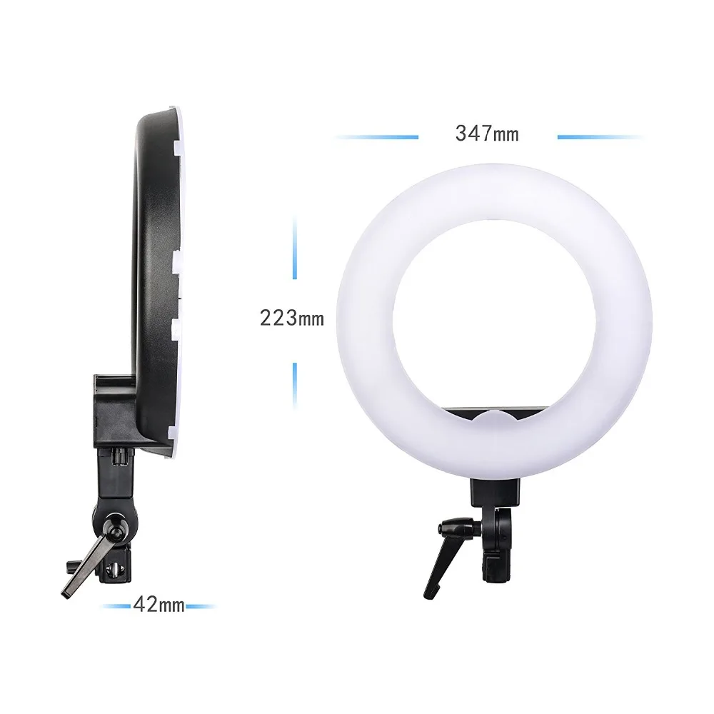 ZOMEI 240 шт. Selfie Ring Light Bi-color 3200 светодио дный 5600 К LED Dimmable фотография Освещение для фотостудии телефонный адаптер макияж