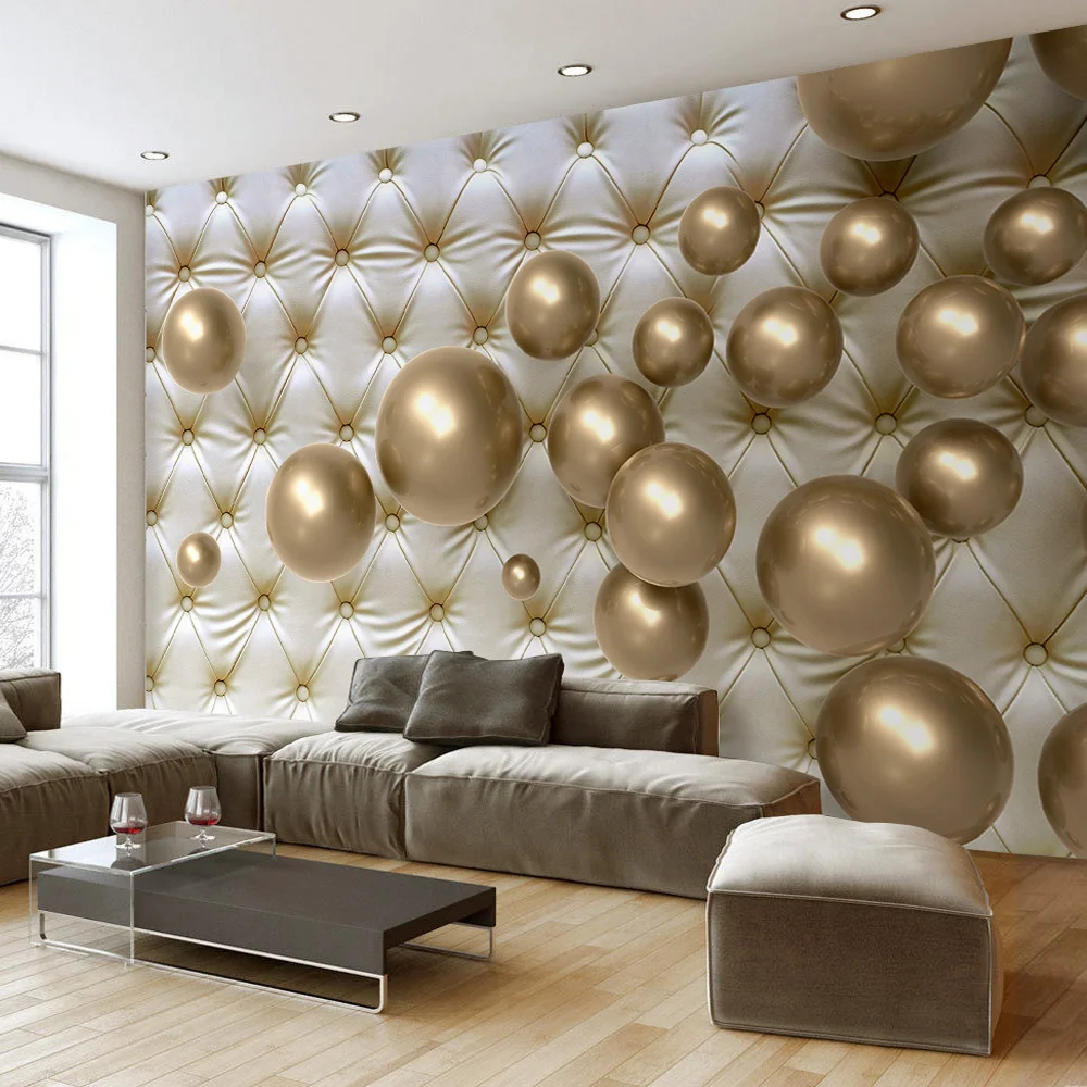 Пользовательские настенные тканевые обои Европейский стиль мягкая упаковка 3D стереоскопический золотой шар гостиная диван спальня фон Декор Фреска