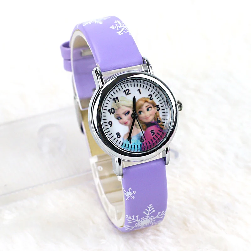 FD Горячая Мультфильм Принцесса Эльза шаблон детские часы Мода Высокое качество кожаный ремешок наручные часы повседневное для девочек и мальчиков детские часы