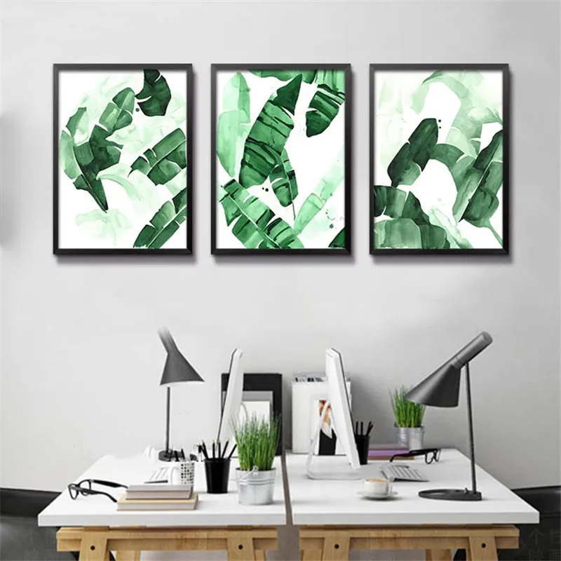 

green leaf plants modular pictures wall print pictures for living room modern abstract wall painting posters and prints
