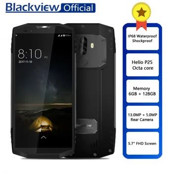 

Blackview BV9000 Pro Waterproof Shockproof Dual SIM Smartphone Helio P25 Octa Core 6GB + 128GB 5.7" 18:9 Face ID Mobile Phone