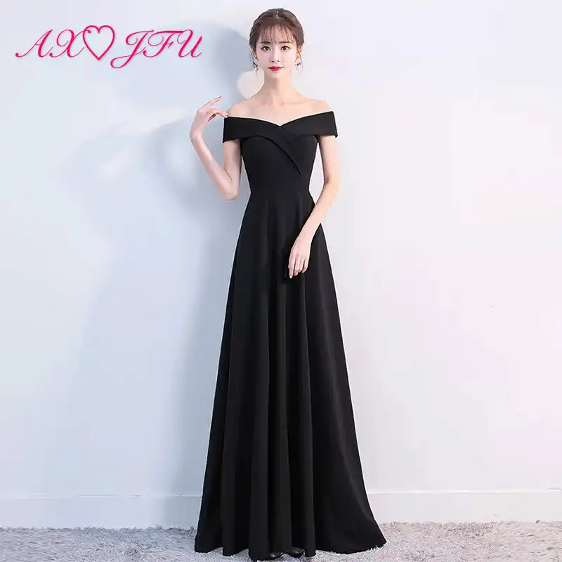 boat neck black dress