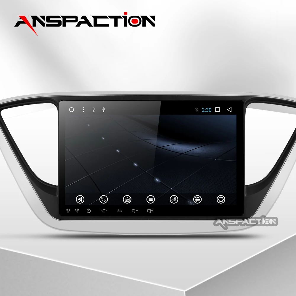 Android 9 0 Автомобиль Радио Мультимедийный видеоплеер навигации gps для hyundai solaris без