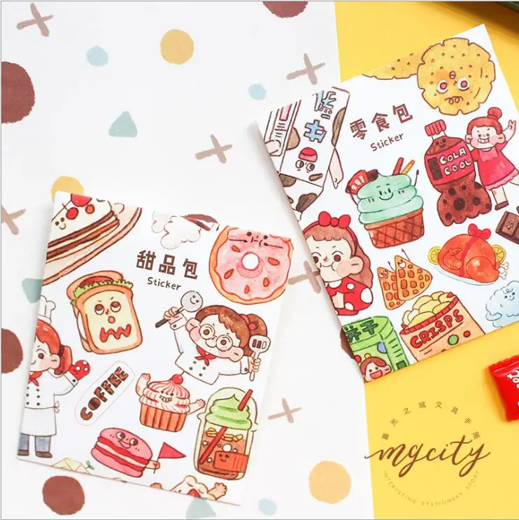 

30pcs/pack Cute Snacks Collection decoration sticker DIY planner diary scrapbooking album sticker escolar