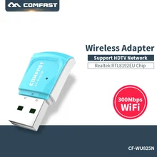 USB мини WiFi Wi-Fi адаптер компьютерная сетевая карта COMFAST CF-WU825N 300 Мбит/с беспроводной адаптер RTL8192EU чипсет wifi ключ