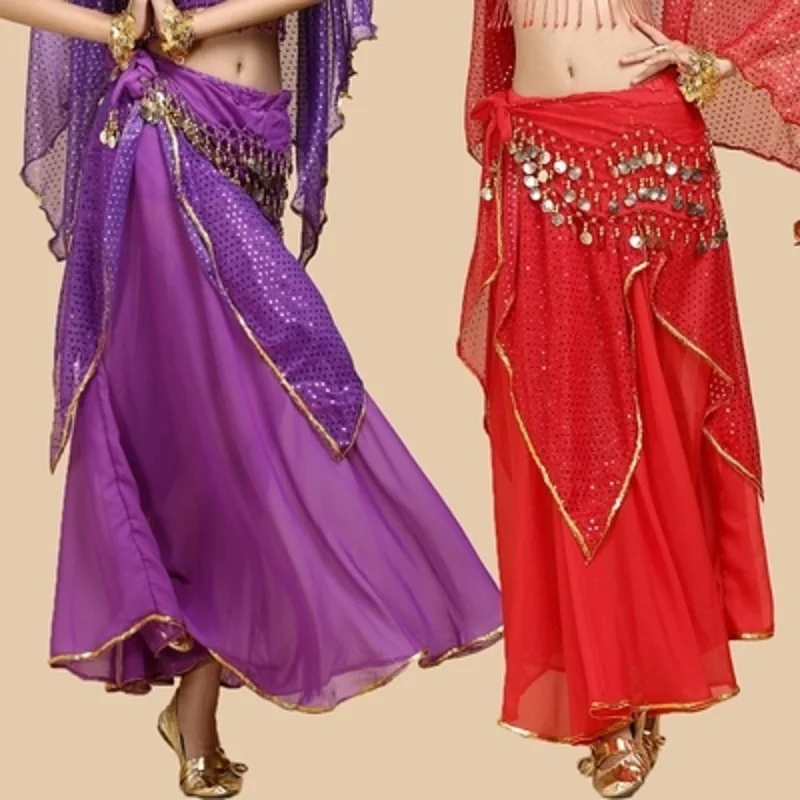 Women Fashion Belly Dance Skirts Bollywood Indian Dress DanceWear Skirt