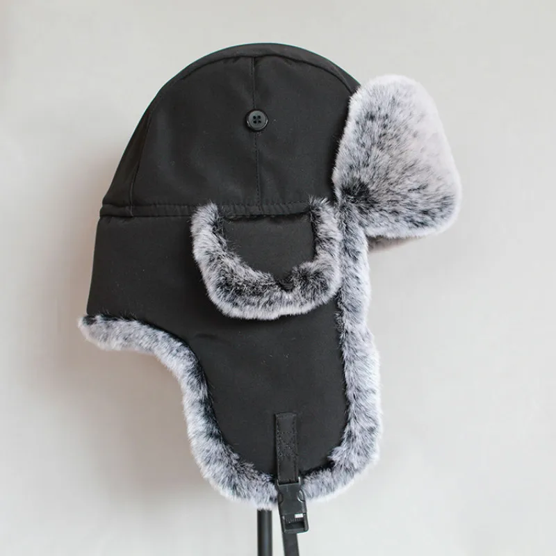 Зимняя мужская шапка-бомбер из искусственного меха, Русская Шапка-ушанка, Толстая теплая шапка с ушками