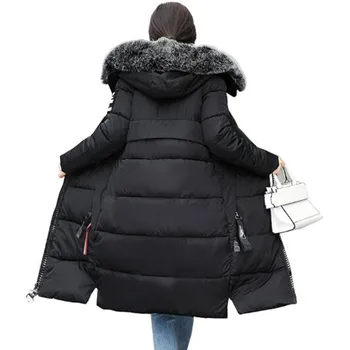 

2017 New Cotton Parkas For Women Winter Fashion Faux Fur Collar Winter Long Thick Warm Hooded Basic Coat Plus Size Jacket AC227