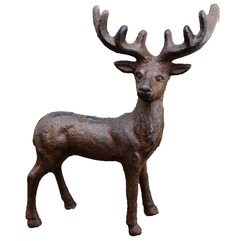 2 Cast Iron Deer Figural Sculpture Statue Vintage Ornament Animal Home Garden Accent Cottage House Farm Decor Metal Craft Brown 2 Cast Iron Deer Figural Sculpture Statue Vintage Ornament Animal Home Garden Accent Cottage House Farm Decor Metal Craft Brown