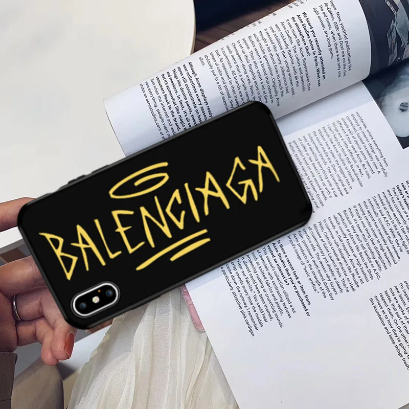 GYKZ Luxury France Paris Brand Cover Case For iPhone XS MAX XR 8 6 6s Plus BALENCI Soft Phone Coque For iPhone 7 Fashion Shell