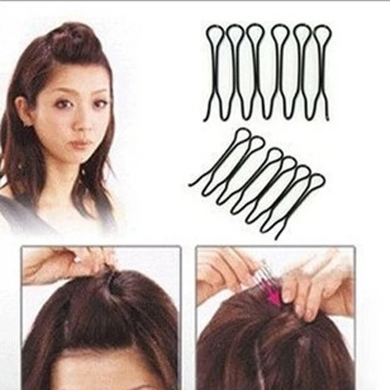 2pc Hair Twist Clip Hairstyles Hair Barrette Metal Black Hairpins