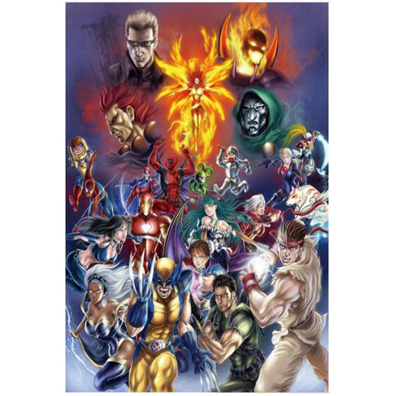 5D Diy Diamond Painting Movie Fighting Game Cross Stitch Mosaic