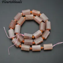 10x14 мм натуральный персиковый лунный камень солнечный камень цилиндрической формы камень свободные бусины