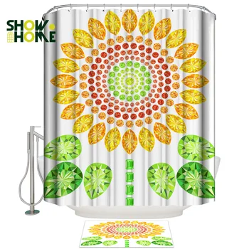 

Showhome Sunflower Diamonds Shower Curtain Bath Sets With Rugs Bathroom Accessory Sets 2 Piece Bathroom Set Bathroom Decor Set