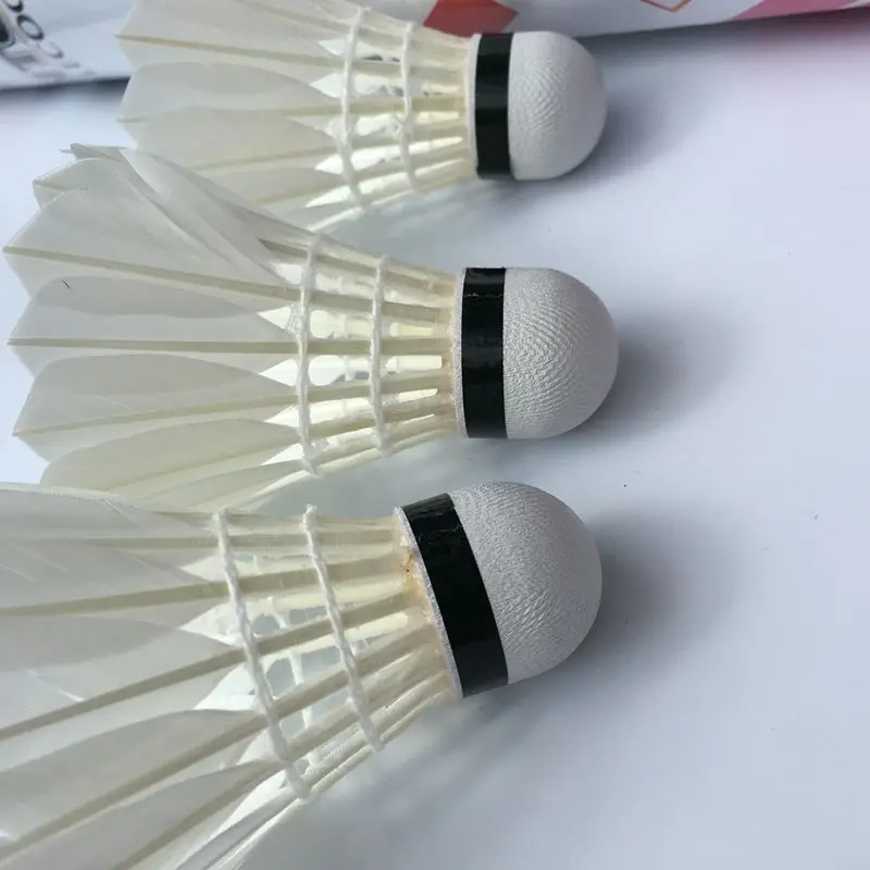 1 tubo de bádminton shuttlecock pluma de pato velocidad 77 raqueta de bádminton shuttlecock (12 piezas/tubo)