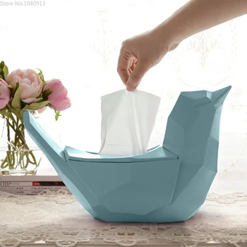 

Nordic Living Room Tissue Box Cover Creative Cute Geometric Birds Ornaments Household Paper Napkin Boxes Removable Tissue