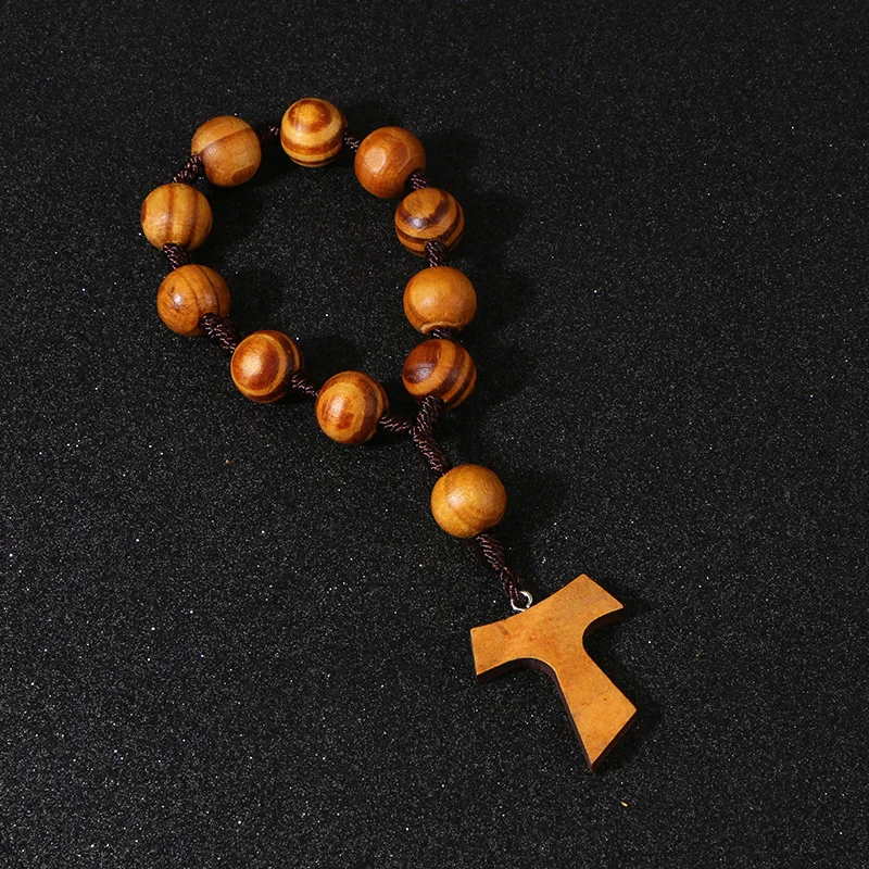 Коми 16 мм деревянные бусы четки молитвенные браслеты 11 шт бусы браслеты ручной работы Религиозные ювелирные изделия R-219