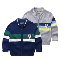 Детские хлопковые свитера; кардиган в полоску; вязаное пальто