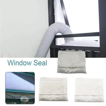 

4M Window Seal for Portable Air Conditioner and Tumble Dryer, Stop Hot Air with Zip and Adhesive Fastene Tumble Exhaust Dryer
