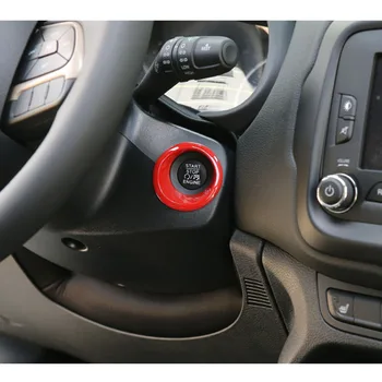 

1Pcs Chrome ABS Car Start Stop Push Button Ignition Key Hole Decor Ring Styling Sticker For Jeep Renegade 2015 2016