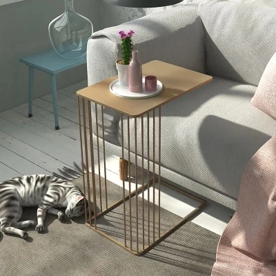 

Nordic U-type metal flower modern living room sofa creative wrought iron side coffee table